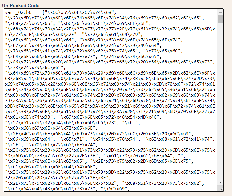 Unpack js