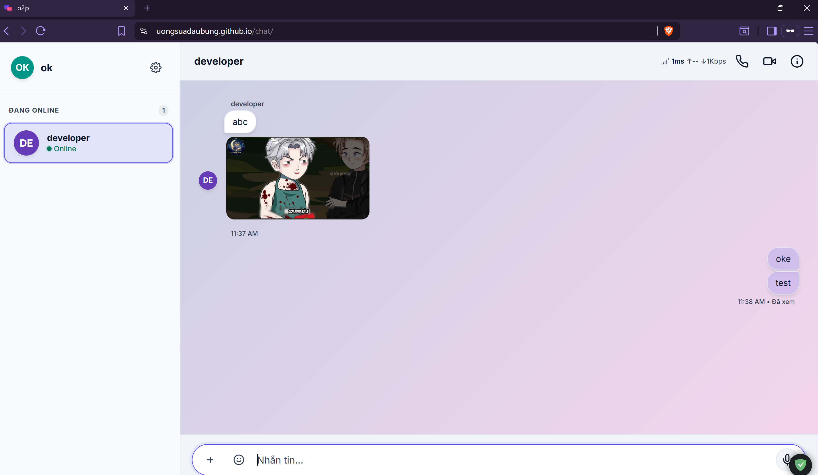 Demo app chat