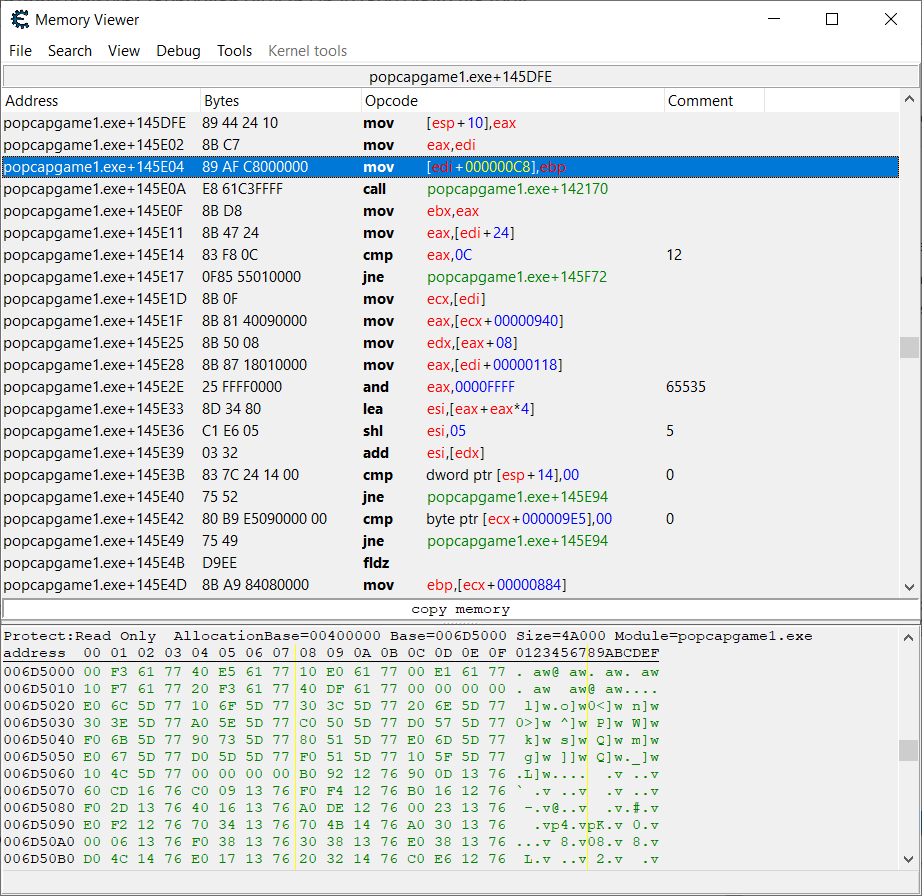 Show disassembler