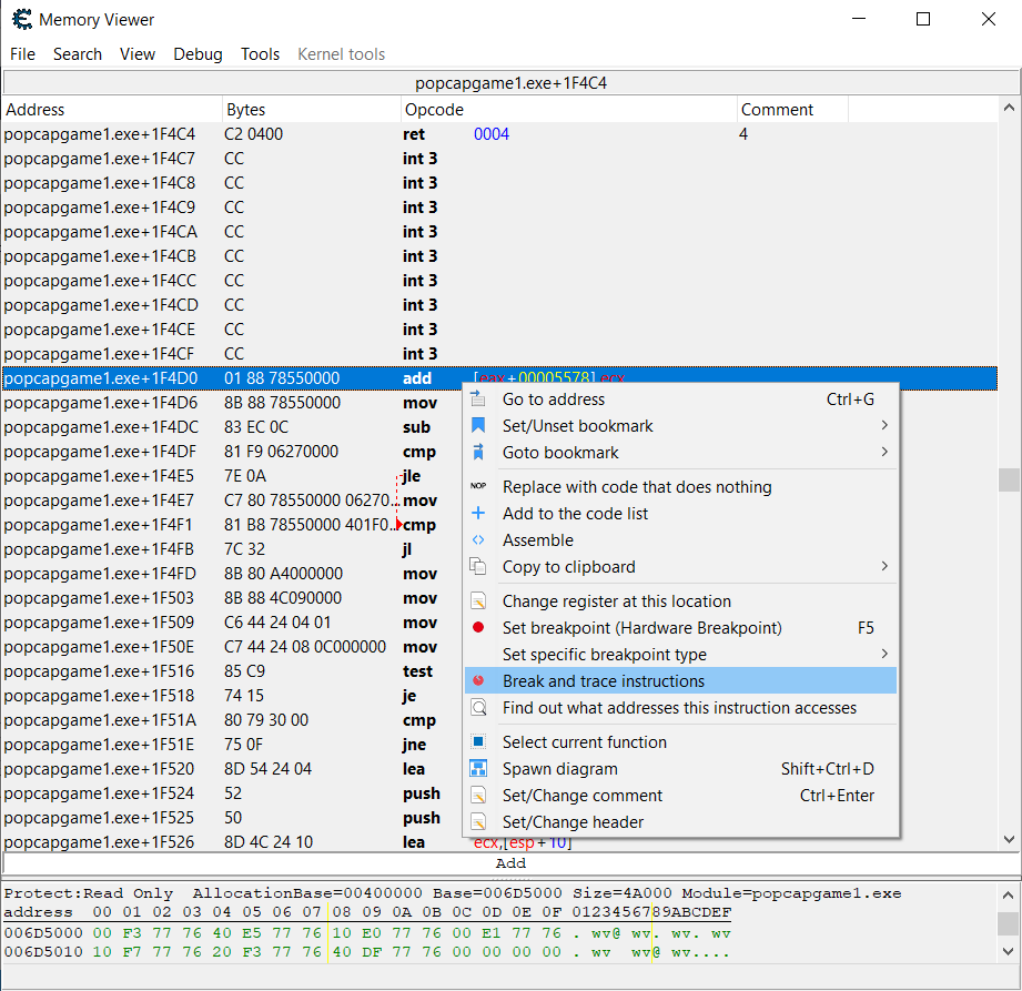 Show disassembler