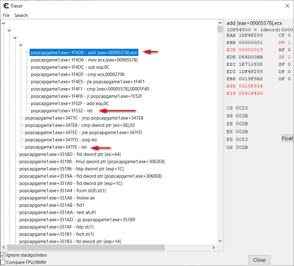 Trace instructions