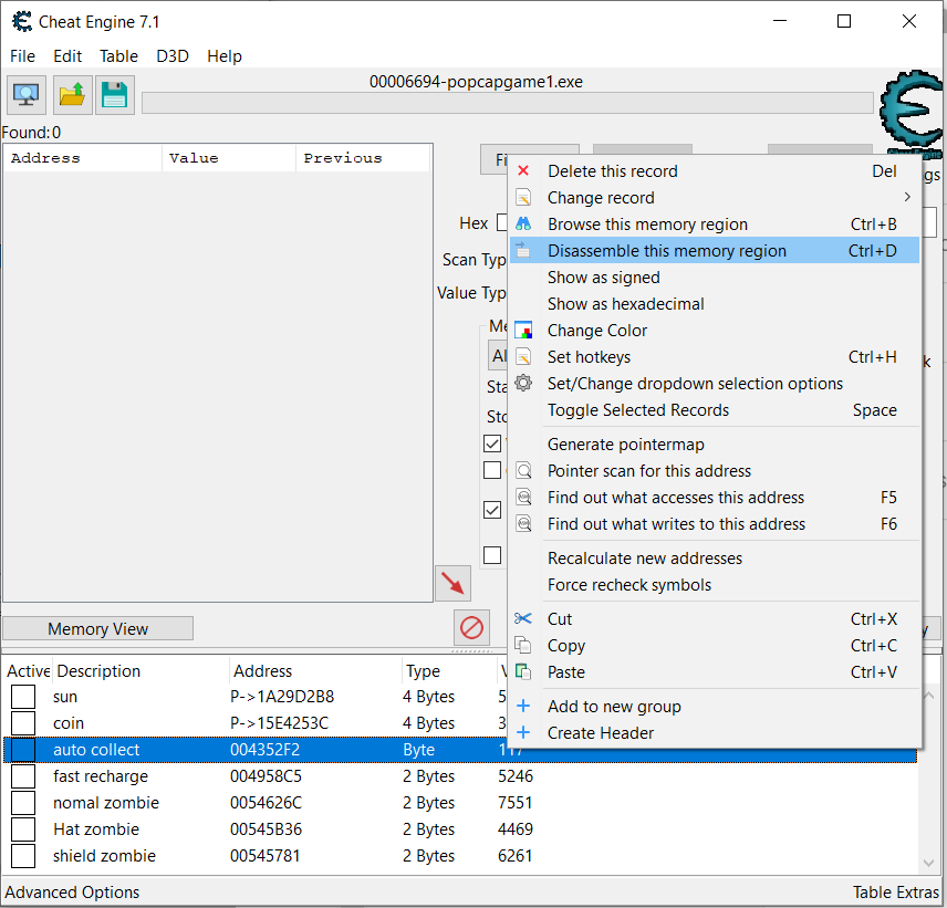 Disassemble this memory region