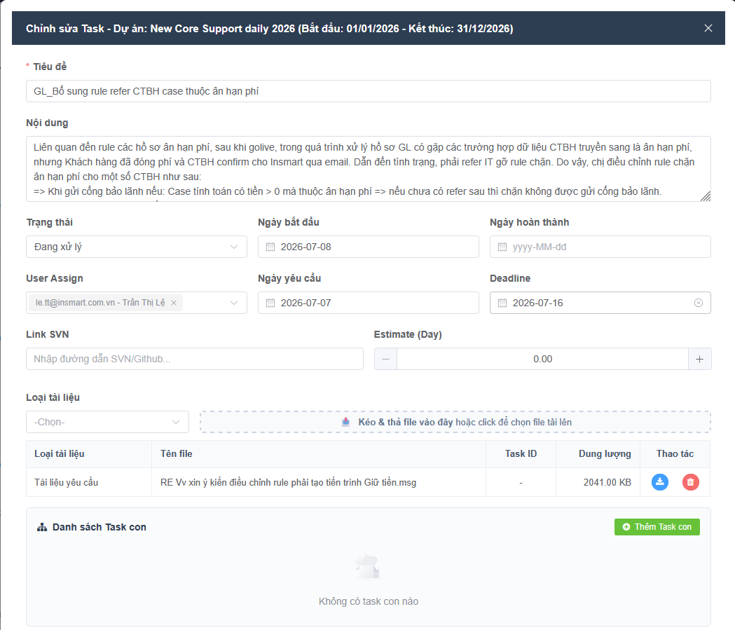 Task Detail New