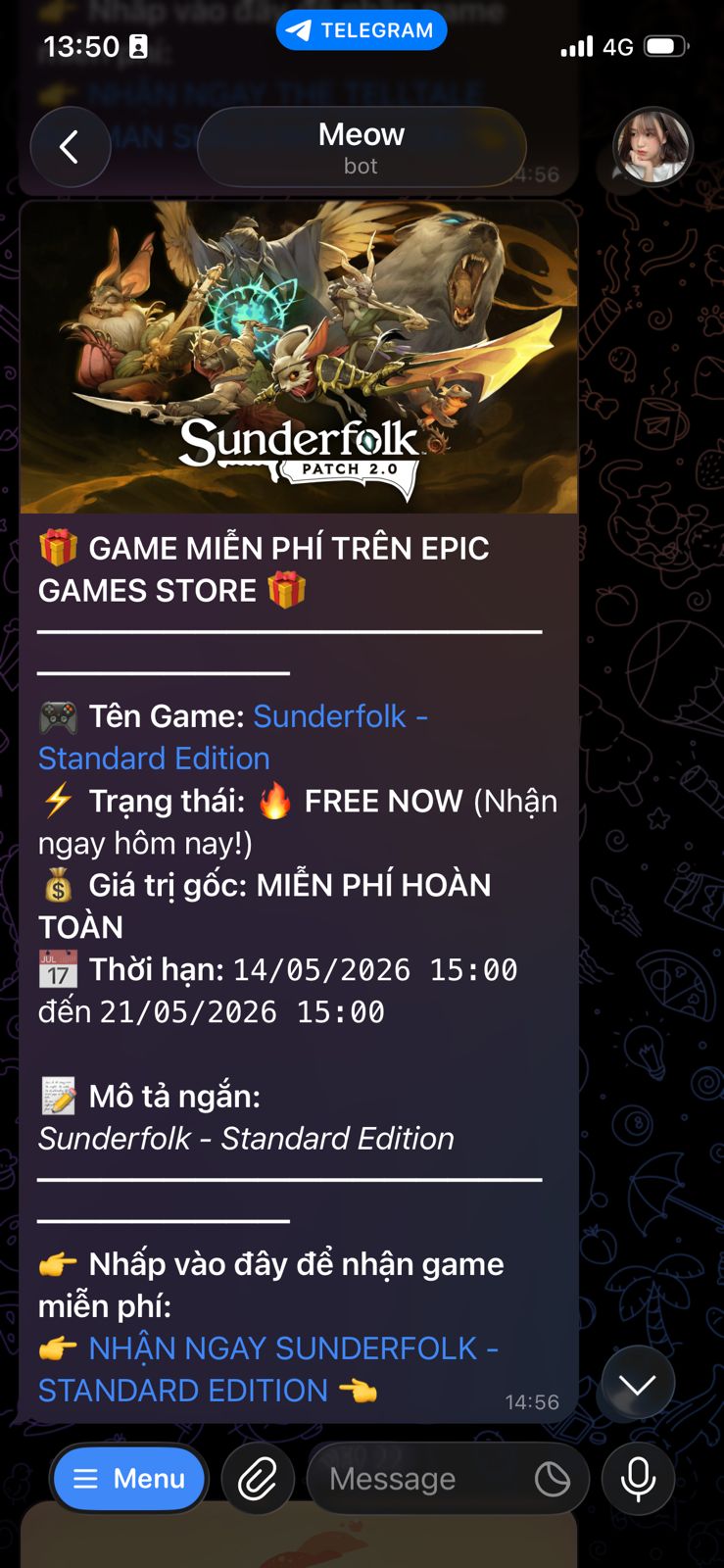 Thông báo game Sunderfolk